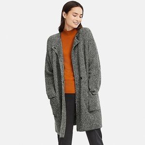 UNIQLO Tweed Knitted Sweater Coat